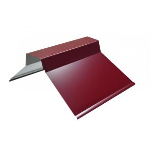Конек для металлочерепицы плоский с пазом красный RAL 3005 135х35х60х35х135 мм 2 м