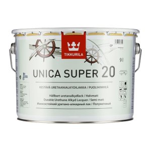 Яхтный лак Tikkurila Unica Super основа EP полуматовый 9 л