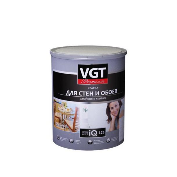 Краска в/д моющаяся для обоев и стен iQ123 основа А глубокоматовая VGT 0,8 л