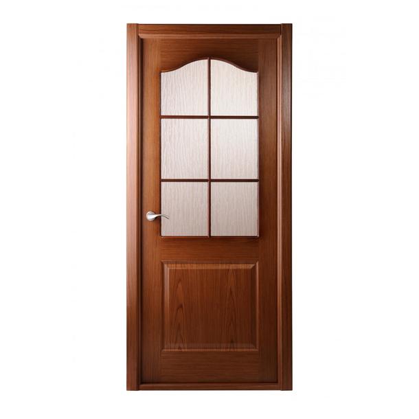 Дверное полотно шпонированное Белвуддорс Капричеза Орех 600x2000 мм со стеклом без притвора