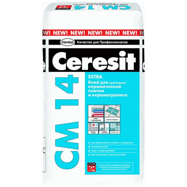Клей для плитки и керамогранита Ceresit CM 14 Extra 25 кг