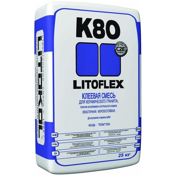 Клей для плитки и керамогранита LITOKOL LitoFlex K80 25 кг