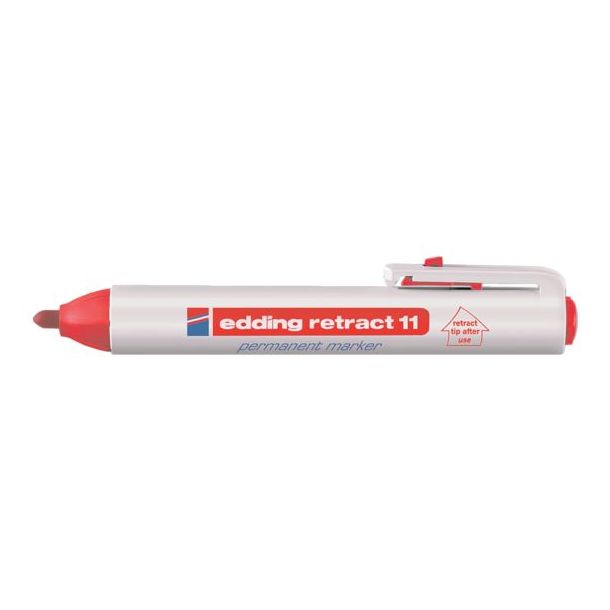 Перманентный маркер Edding retract 11 красный 1.5-3 мм