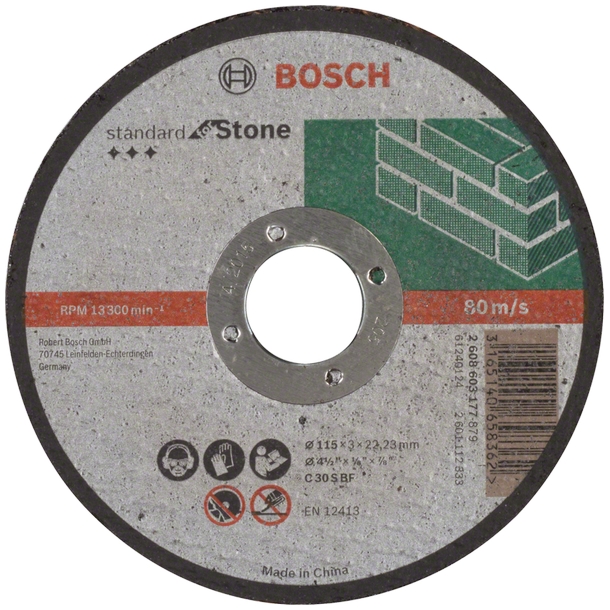 Круг отрезной по камню 115х22х3 мм Bosch Профи